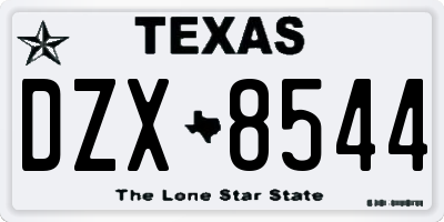 TX license plate DZX8544