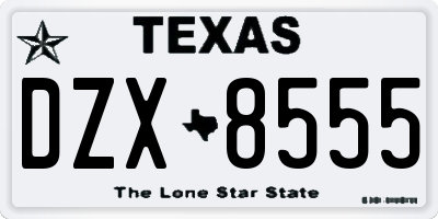 TX license plate DZX8555