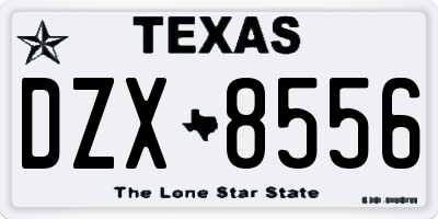 TX license plate DZX8556