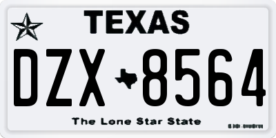 TX license plate DZX8564