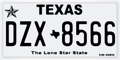 TX license plate DZX8566