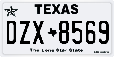 TX license plate DZX8569