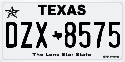 TX license plate DZX8575