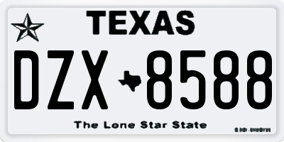 TX license plate DZX8588