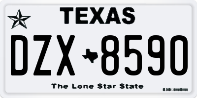 TX license plate DZX8590