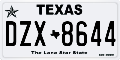 TX license plate DZX8644