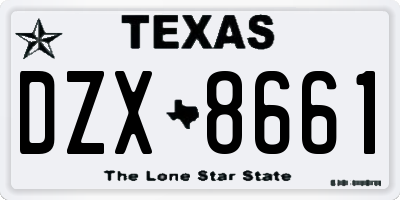 TX license plate DZX8661