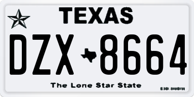 TX license plate DZX8664