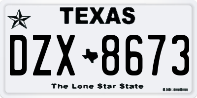 TX license plate DZX8673