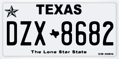 TX license plate DZX8682