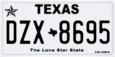 TX license plate DZX8695