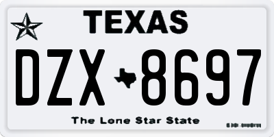 TX license plate DZX8697
