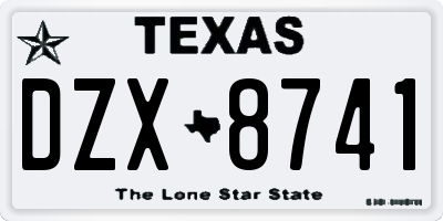 TX license plate DZX8741