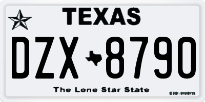 TX license plate DZX8790