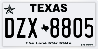 TX license plate DZX8805
