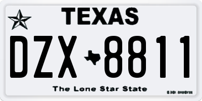 TX license plate DZX8811