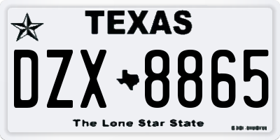 TX license plate DZX8865
