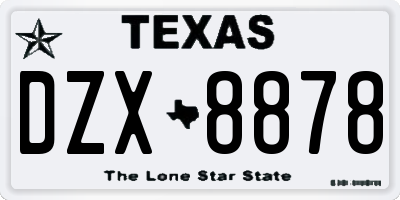 TX license plate DZX8878