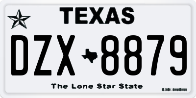 TX license plate DZX8879