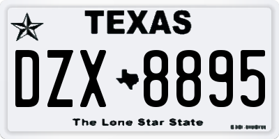 TX license plate DZX8895