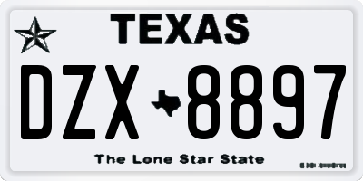 TX license plate DZX8897