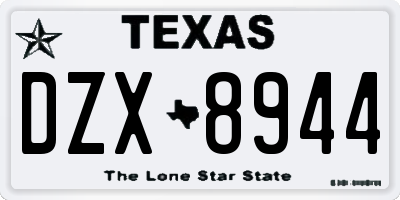 TX license plate DZX8944
