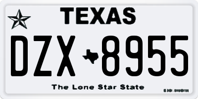 TX license plate DZX8955