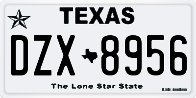 TX license plate DZX8956