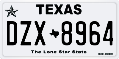 TX license plate DZX8964