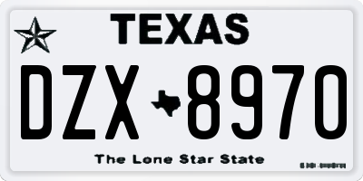 TX license plate DZX8970