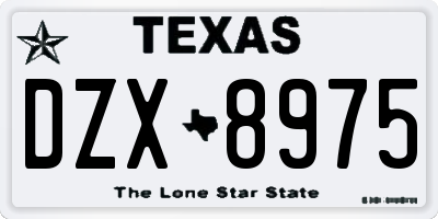TX license plate DZX8975