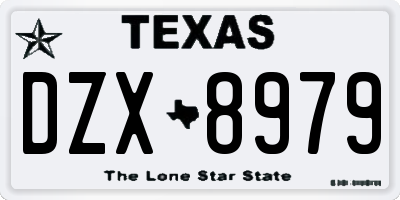 TX license plate DZX8979