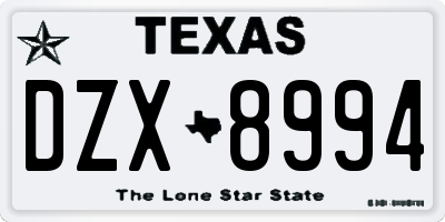 TX license plate DZX8994