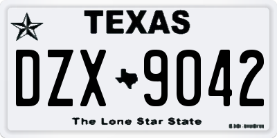 TX license plate DZX9042