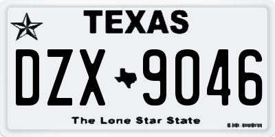 TX license plate DZX9046