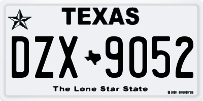 TX license plate DZX9052