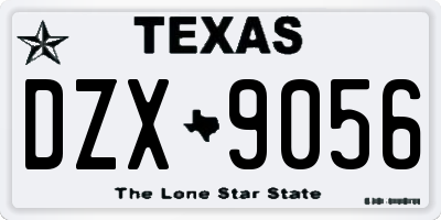 TX license plate DZX9056