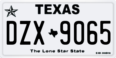 TX license plate DZX9065
