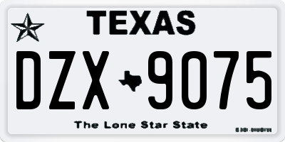 TX license plate DZX9075