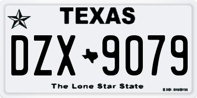 TX license plate DZX9079