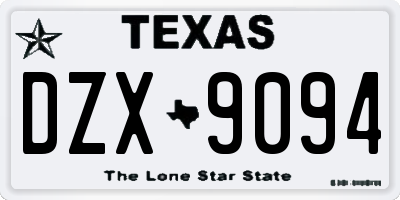 TX license plate DZX9094