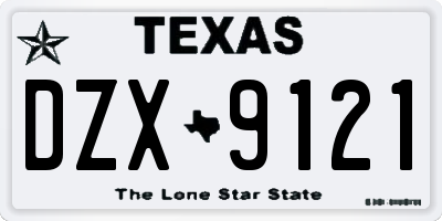 TX license plate DZX9121