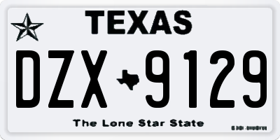 TX license plate DZX9129