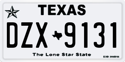 TX license plate DZX9131