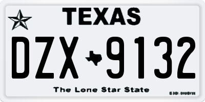 TX license plate DZX9132