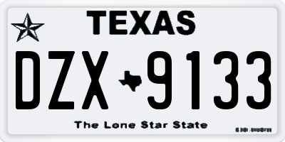 TX license plate DZX9133