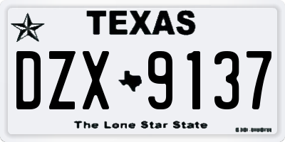 TX license plate DZX9137