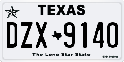 TX license plate DZX9140