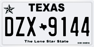 TX license plate DZX9144