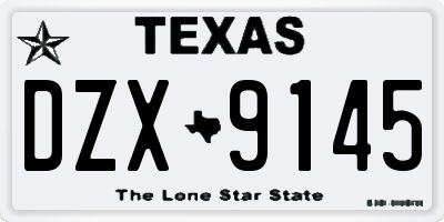 TX license plate DZX9145